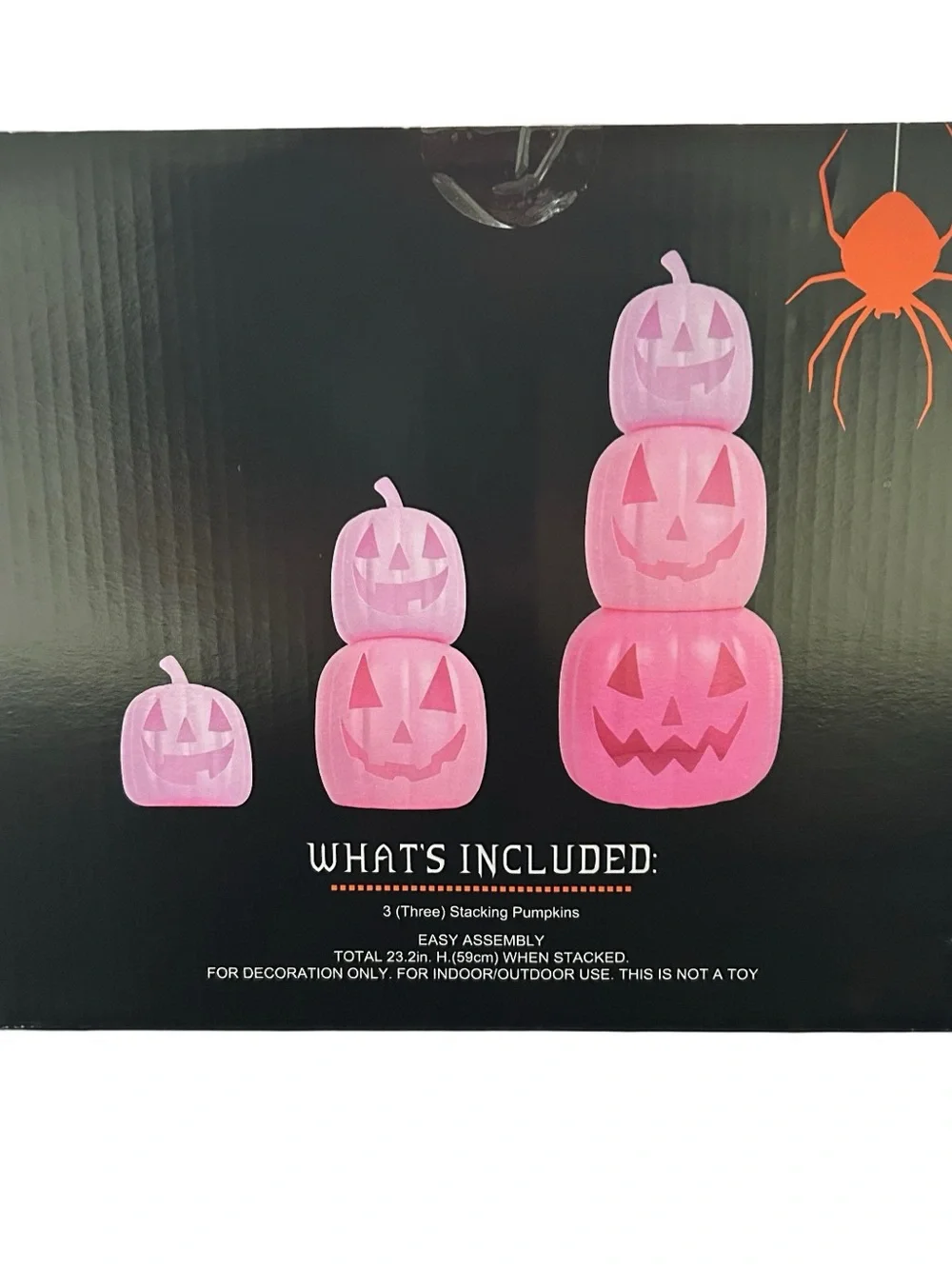 Summerween Pumpkin Stacking Set Of 3 Pink Pumpkins Halloween Plastic Stackable